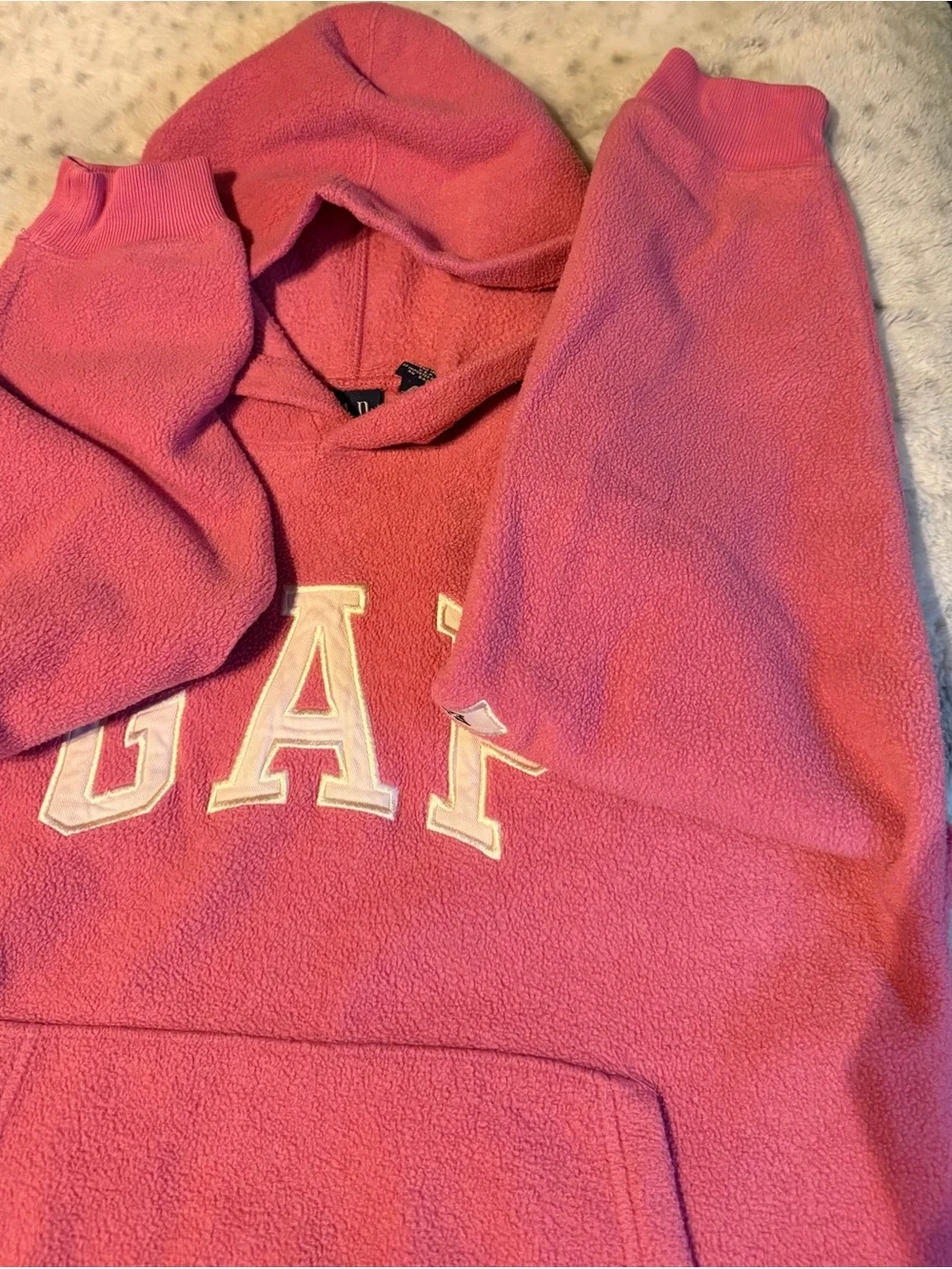 GAP Hot Pink Hooded Pullover with White Logo